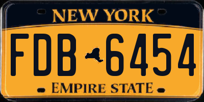 NY license plate FDB6454