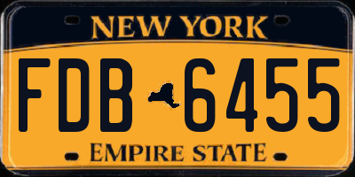 NY license plate FDB6455