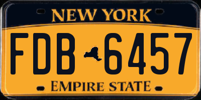NY license plate FDB6457