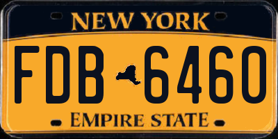 NY license plate FDB6460