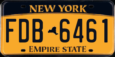 NY license plate FDB6461