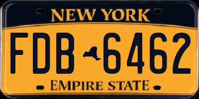 NY license plate FDB6462