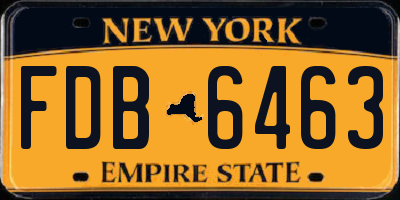 NY license plate FDB6463