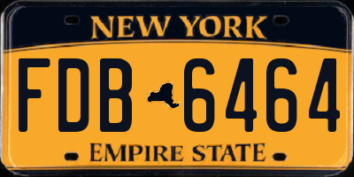 NY license plate FDB6464