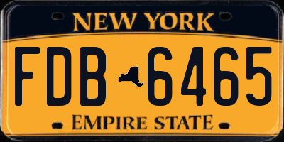 NY license plate FDB6465