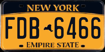 NY license plate FDB6466
