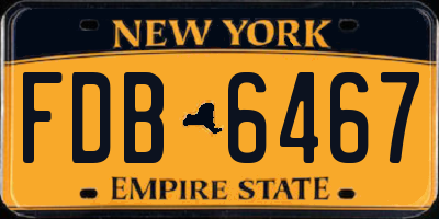 NY license plate FDB6467