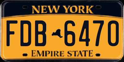 NY license plate FDB6470