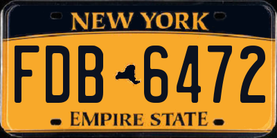 NY license plate FDB6472
