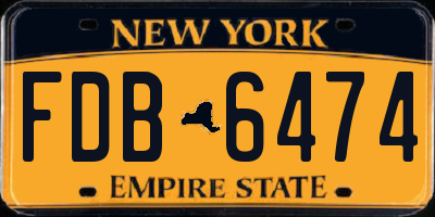NY license plate FDB6474