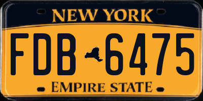 NY license plate FDB6475