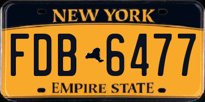 NY license plate FDB6477