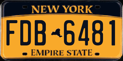 NY license plate FDB6481