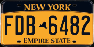 NY license plate FDB6482