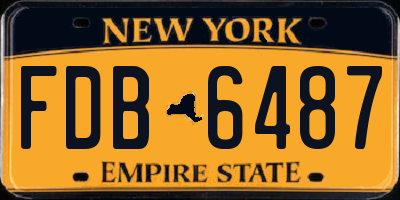 NY license plate FDB6487