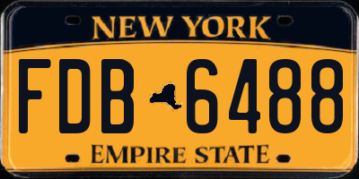 NY license plate FDB6488