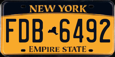 NY license plate FDB6492