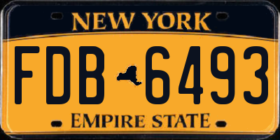 NY license plate FDB6493