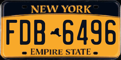 NY license plate FDB6496