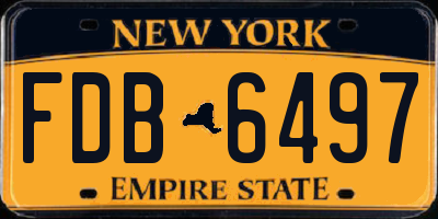 NY license plate FDB6497