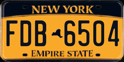 NY license plate FDB6504