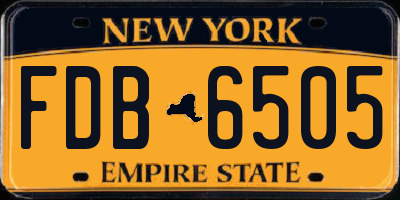 NY license plate FDB6505