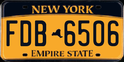 NY license plate FDB6506