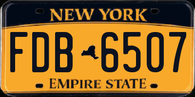 NY license plate FDB6507