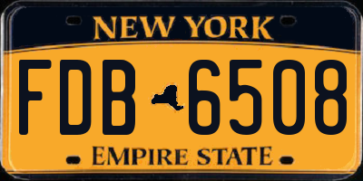 NY license plate FDB6508