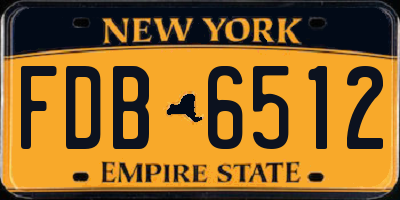 NY license plate FDB6512