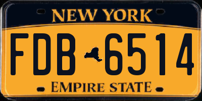 NY license plate FDB6514