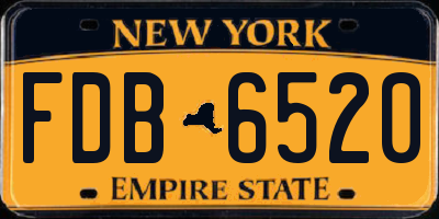 NY license plate FDB6520