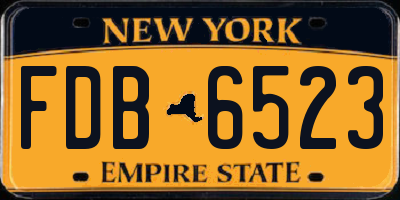 NY license plate FDB6523