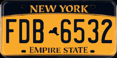 NY license plate FDB6532