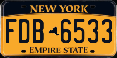 NY license plate FDB6533