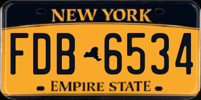 NY license plate FDB6534
