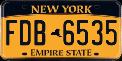 NY license plate FDB6535