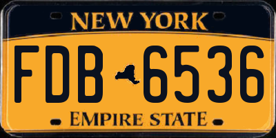 NY license plate FDB6536
