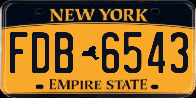 NY license plate FDB6543