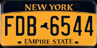 NY license plate FDB6544