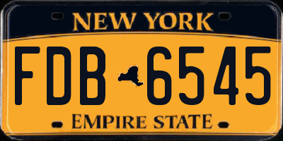 NY license plate FDB6545