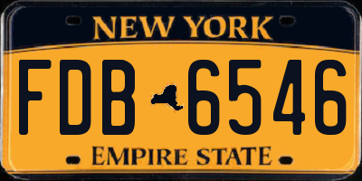 NY license plate FDB6546