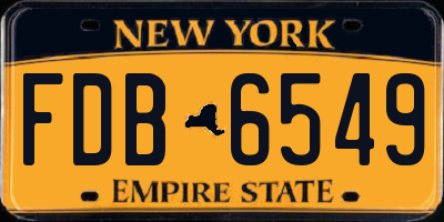 NY license plate FDB6549