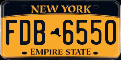NY license plate FDB6550