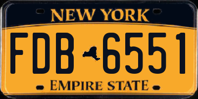 NY license plate FDB6551