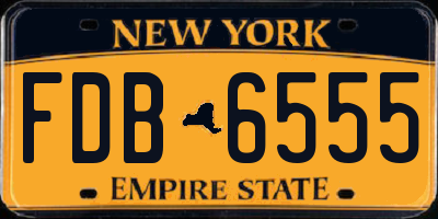 NY license plate FDB6555