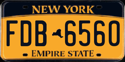 NY license plate FDB6560