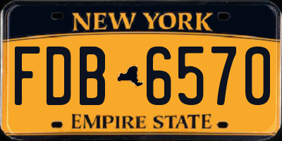 NY license plate FDB6570