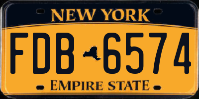 NY license plate FDB6574