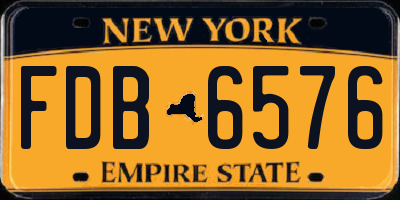 NY license plate FDB6576